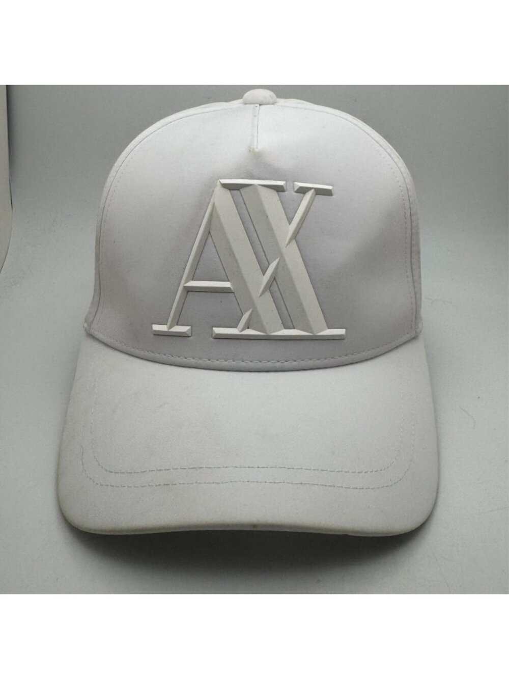 AX Logo Armani Exchange Hat Cap White Raised Logo Adjustable Baseball